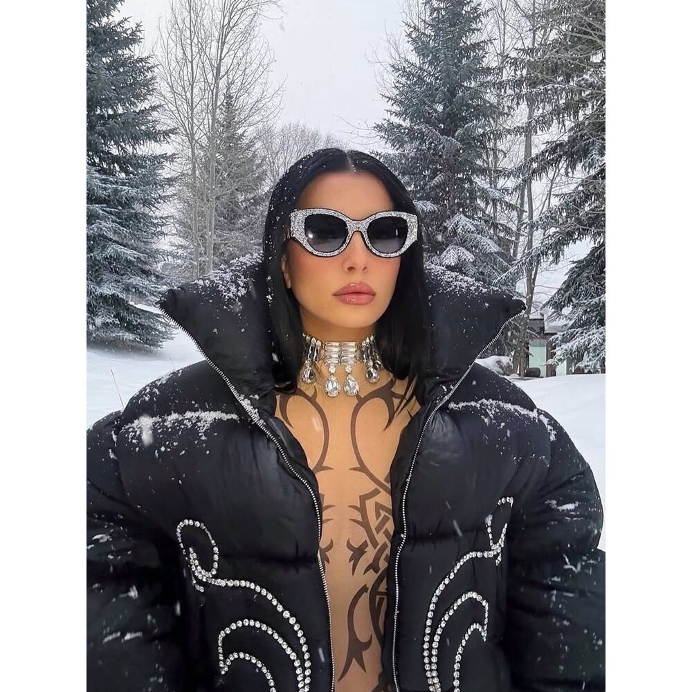NEW!!! Anna Karin Karlsson Lucky Goes To Vegas Ice Crystal Cat Eye Sunglasses